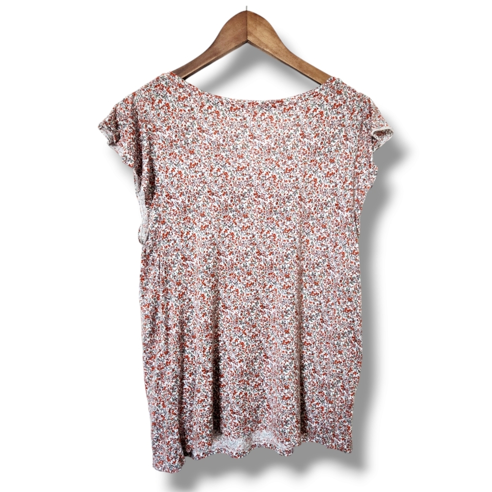 H&M Floral Print Multicolor Flutter Sleeve Knit T… - image 6